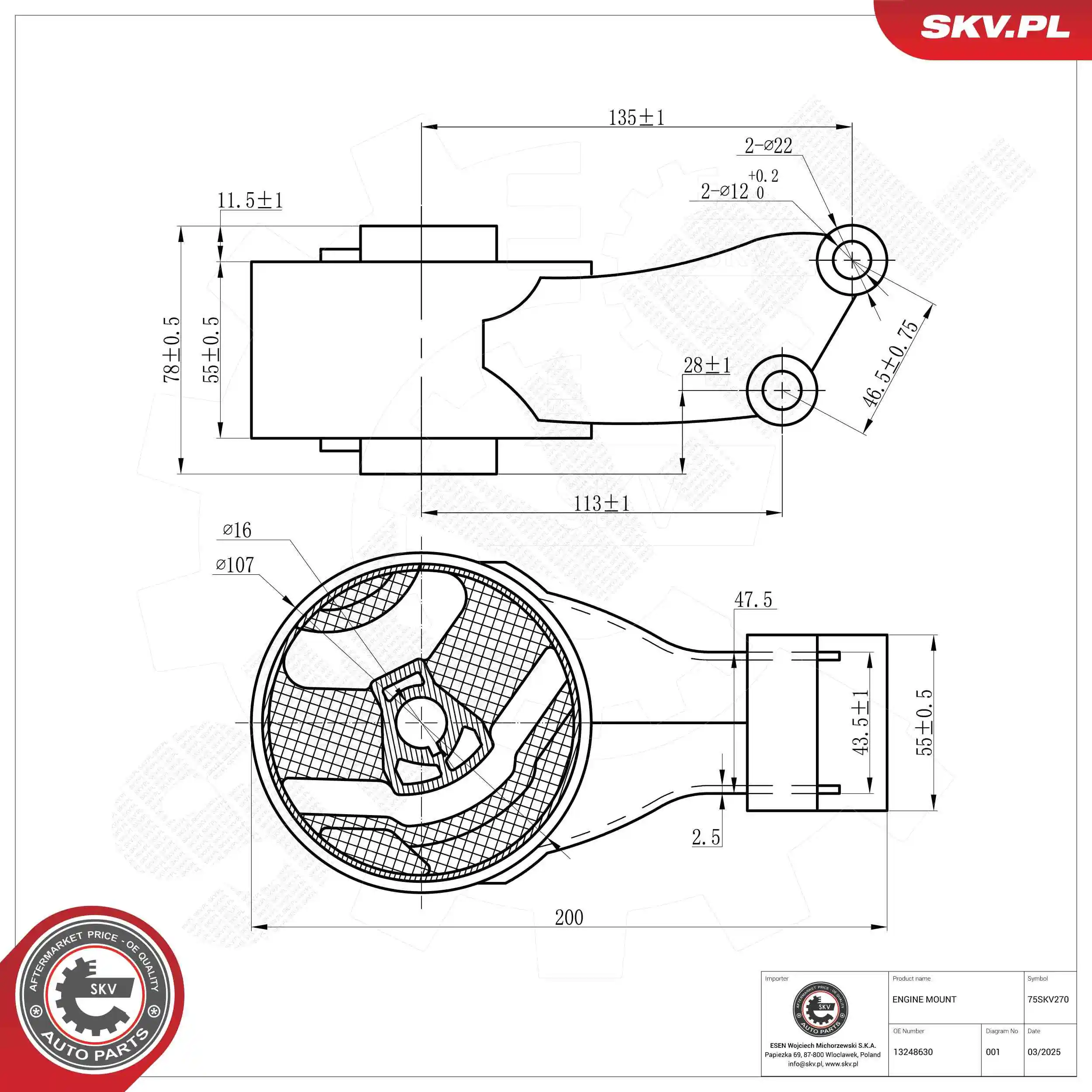 Mounting, engine